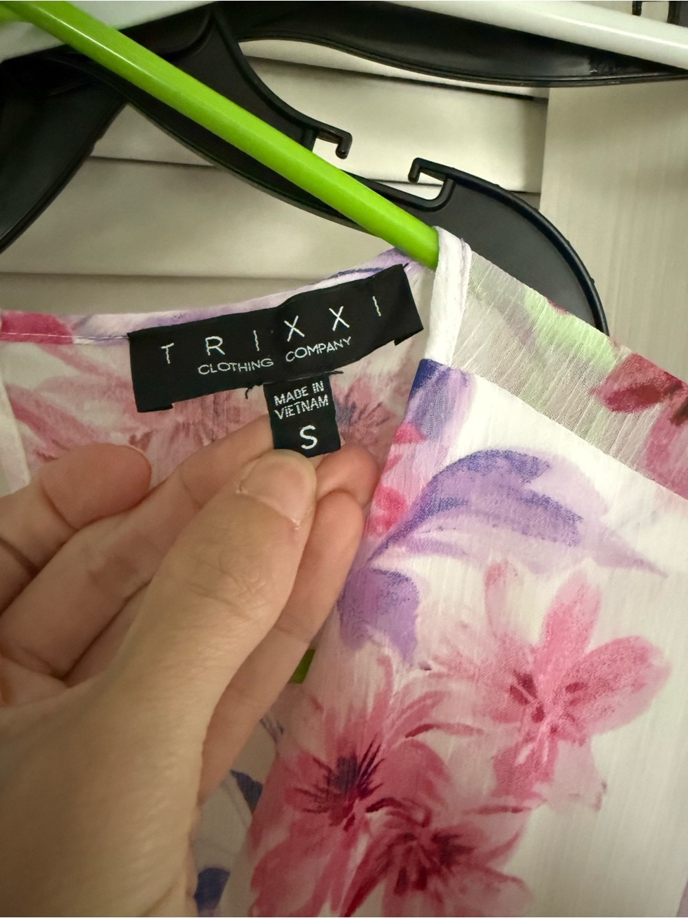Trixxi White Floral Surplice Romper with Pink & Purple Flowers - Picture 2 of 5